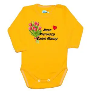 Body długi rękaw Nasz pierwszy DZIEŃ MATKI żółte