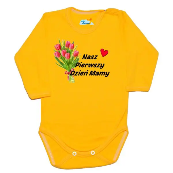 Body długi rękaw Nasz pierwszy DZIEŃ MATKI żółte