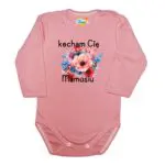 Body długi rękaw  Kocham Cię MAMUSIU pudrowe