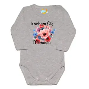 Body długi rękaw  Kocham Cię MAMUSIU szare