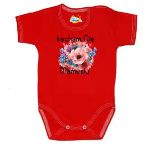 Body krótki rękaw Kocham Cię MAMUSIU czerwone