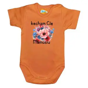 Body krótki rękaw Kocham Cię MAMUSIU pomaranczowe