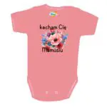 Body krótki rękaw Kocham Cię MAMUSIU pudrowe