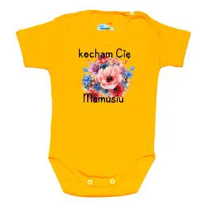 Body krótki rękaw Kocham Cię MAMUSIU żółte