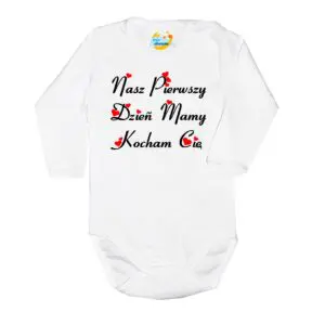 Body długi rękaw Pierwszy Dzień Mamy białe