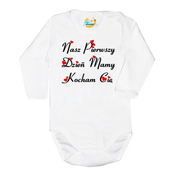 Body długi rękaw Pierwszy Dzień Mamy białe