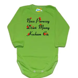 Body długi rękaw Pierwszy Dzień Mamy zielone
