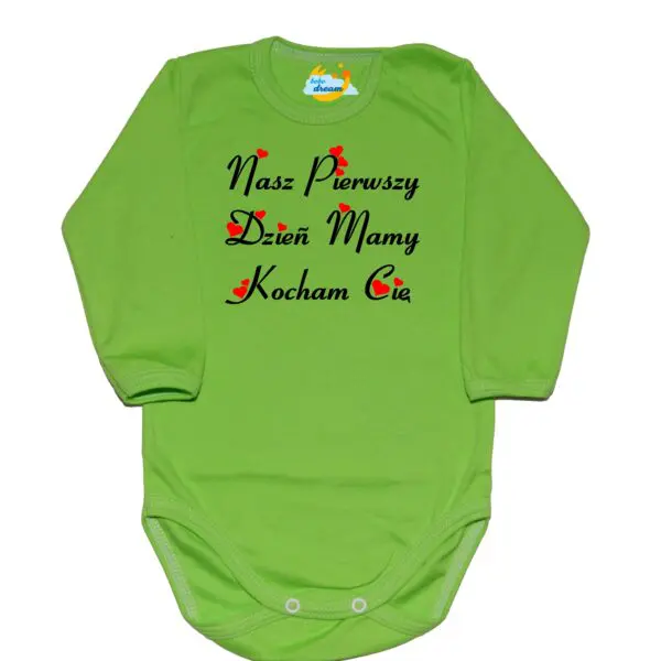Body długi rękaw Pierwszy Dzień Mamy zielone