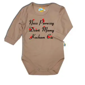 Body długi rękaw Pierwszy Dzień Mamy beżowe