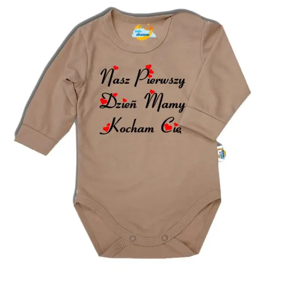 Body długi rękaw Pierwszy Dzień Mamy beżowe