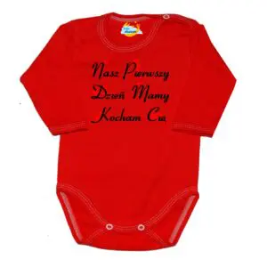 Body długi rękaw Pierwszy Dzień Mamy czerwone
