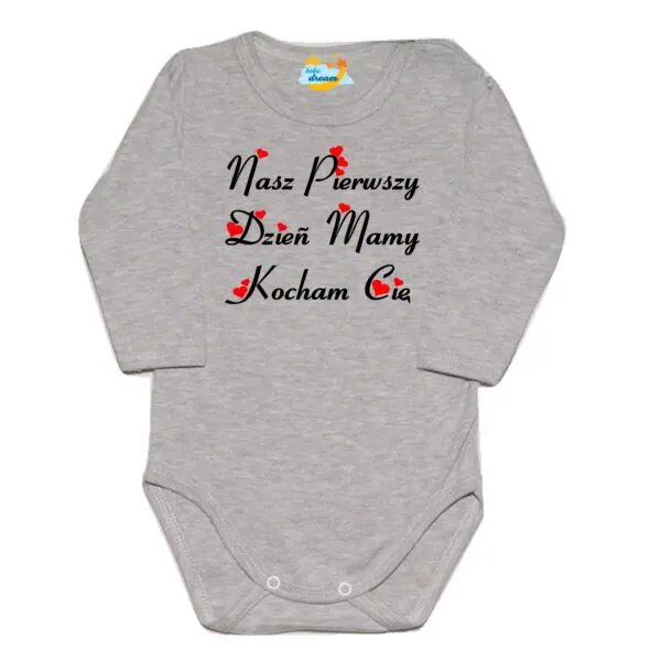 Body długi rękaw Pierwszy Dzień Mamy szare
