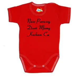 Body krótki rękaw Pierwszy Dzień Mamy czerwone