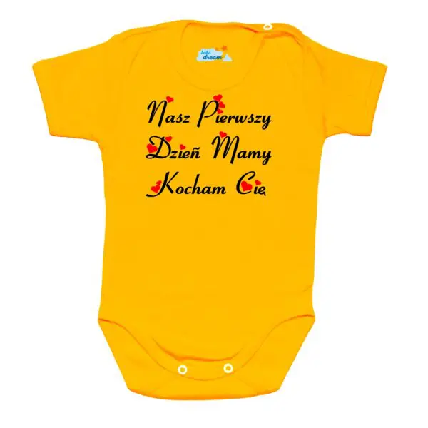 Body krótki rękaw Pierwszy Dzień Mamy żółte