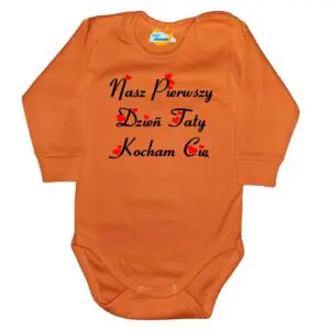 Body długi rękaw Nasz pierwszy DZIEŃ TATY pomarańczowe