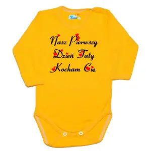 Body długi rękaw Nasz pierwszy DZIEŃ TATY żółte