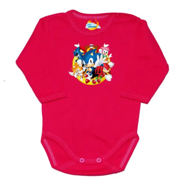 Body z postacią z bajki SONIC różowe