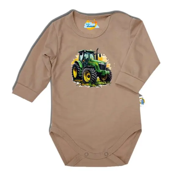 Body długi rękaw Traktor John Deere beżowe