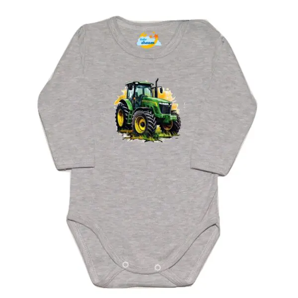 Body długi rękaw Traktor John Deere szare