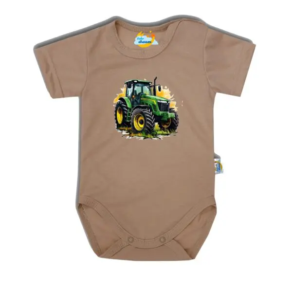 Body krótki rękaw Traktor John Deere beżowe