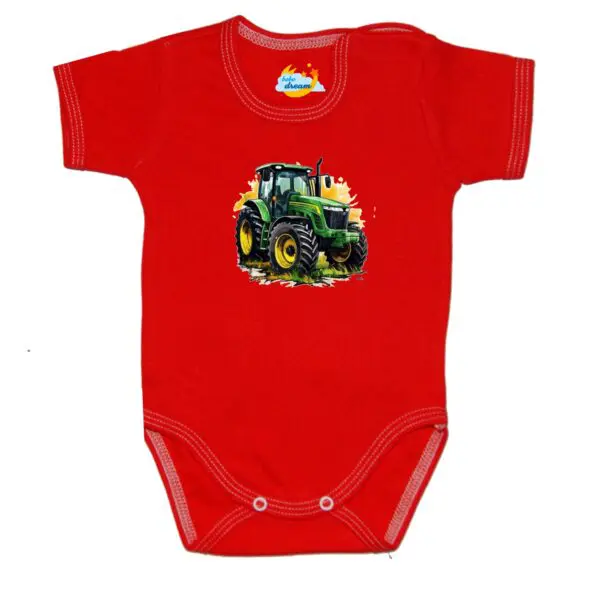 Body krótki rękaw Traktor John Deere czerwone