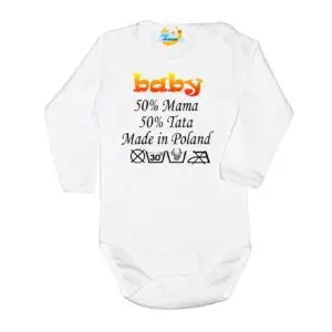 Body 50% mama 50% tata BABY białe