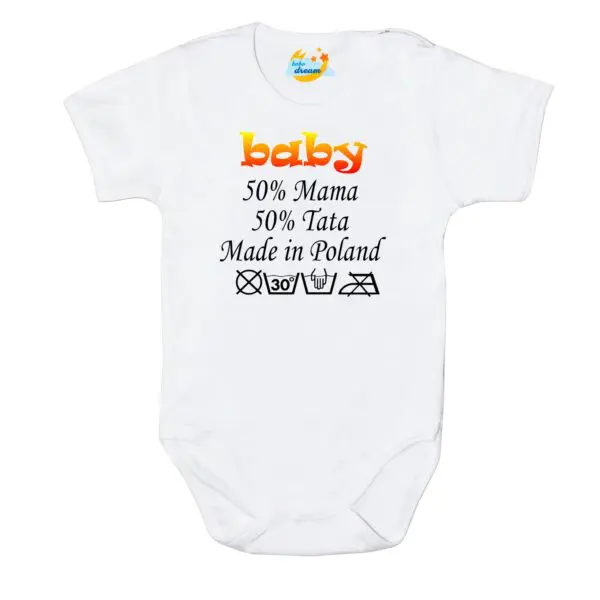 Body 50% mama 50% tata BABY białe