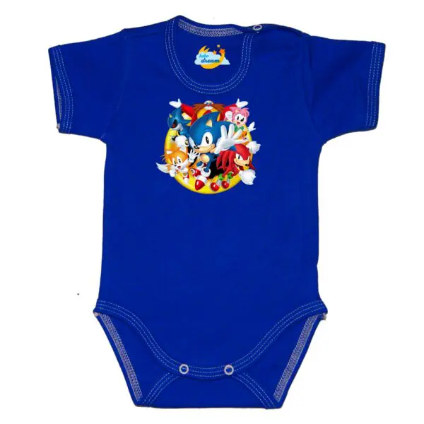 Body z postacią z bajki SONIC chabrowe