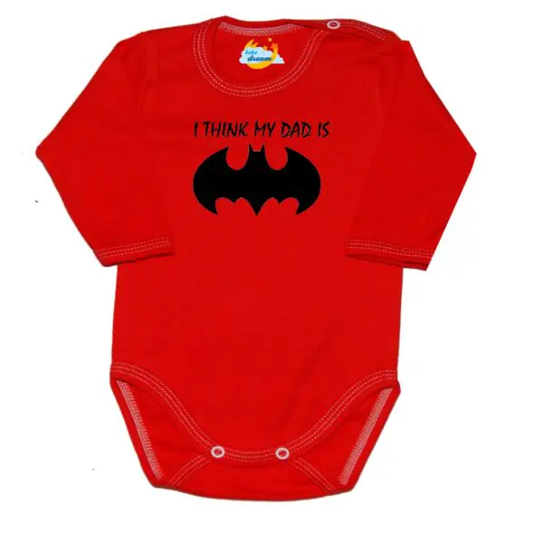 Body mój Tata jest super bohaterem BATMAN czerwone