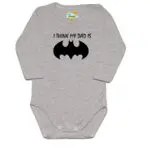 Body mój Tata jest super bohaterem BATMAN szary