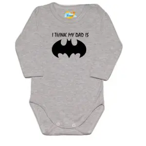 Body mój Tata jest super bohaterem BATMAN szary