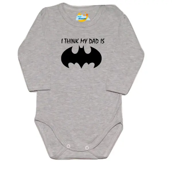 Body mój Tata jest super bohaterem BATMAN szary