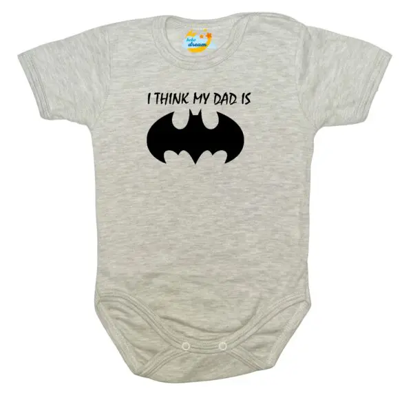 Body mój Tata jest super bohaterem BATMAN szare