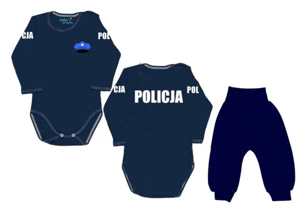 Komplet dziecięcy zestaw niemowlęcy POLICJA body + spodnie