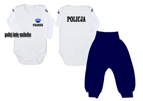 Komplet dziecięcy zestaw niemowlęcy POLICJA body + spodnie