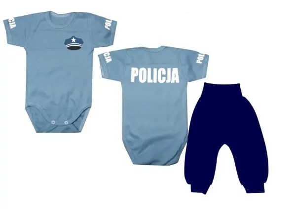 Komplet dziecięcy zestaw niemowlęcy POLICJA body + spodnie