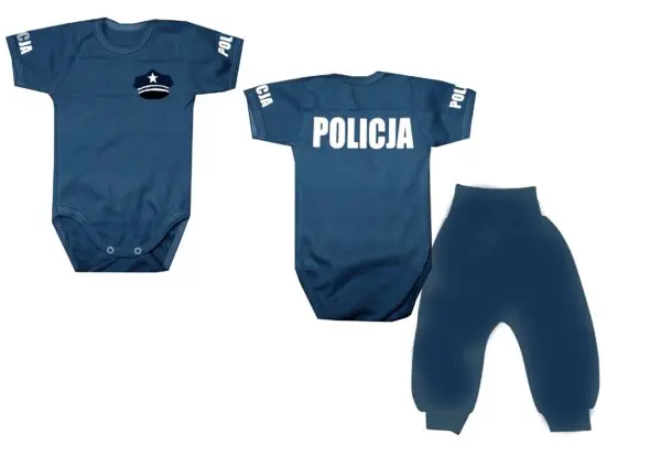 Komplet dziecięcy zestaw niemowlęcy POLICJA body + spodnie