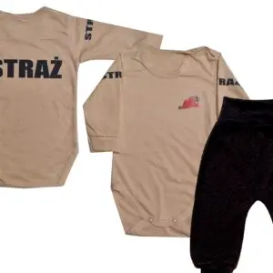Komplet dziecięcy zestaw niemowlęcy STRAŻ body + spodnie
