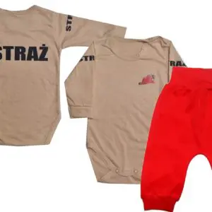 Komplet dziecięcy zestaw niemowlęcy STRAŻ body + spodnie