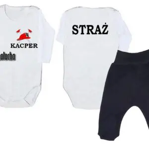 Komplet dziecięcy zestaw niemowlęcy STRAŻ body + półśpioszki