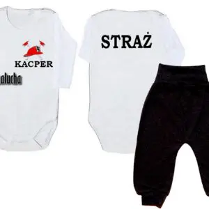 Komplet dziecięcy zestaw niemowlęcy STRAŻ body + spodnie