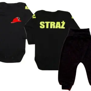 Komplet dziecięcy zestaw niemowlęcy STRAŻ body + spodnie