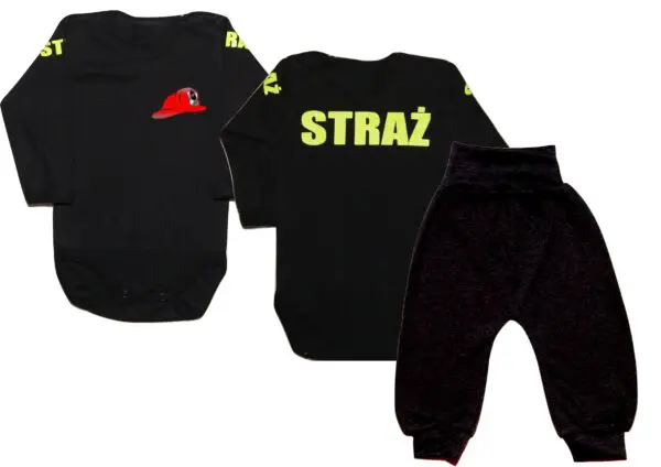 Komplet dziecięcy zestaw niemowlęcy STRAŻ body + spodnie