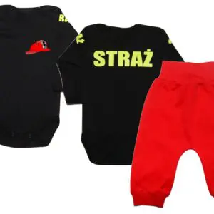 Komplet dziecięcy zestaw niemowlęcy STRAŻ body + spodnie