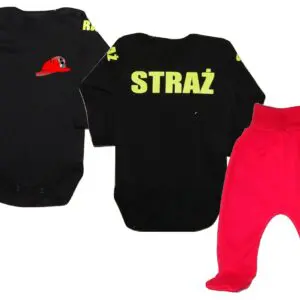 Komplet dziecięcy zestaw niemowlęcy STRAŻ body + półśpioszki