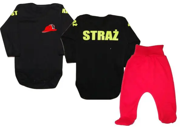 Komplet dziecięcy zestaw niemowlęcy STRAŻ body + półśpioszki