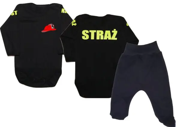 Komplet dziecięcy zestaw niemowlęcy STRAŻ body + półśpioszki