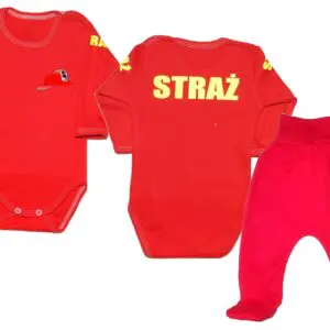 Komplet dziecięcy zestaw niemowlęcy STRAŻ body + półśpioszki