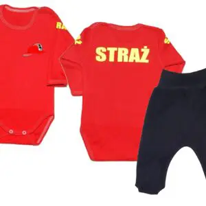 Komplet dziecięcy zestaw niemowlęcy STRAŻ body + półśpioszki