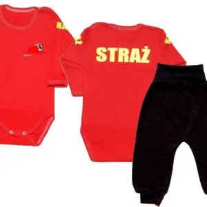 Komplet dziecięcy zestaw niemowlęcy STRAŻ body + spodnie